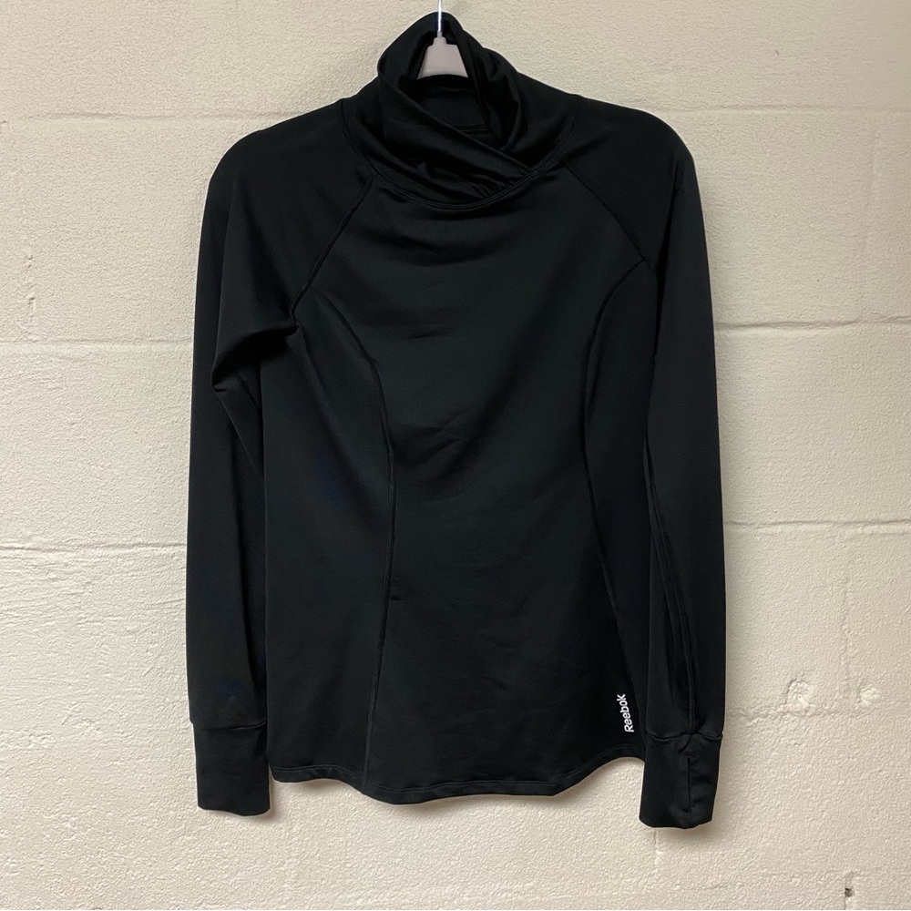 Reebok Women’s Black High Neck Play Dry Long Sleeve Top Size Medium